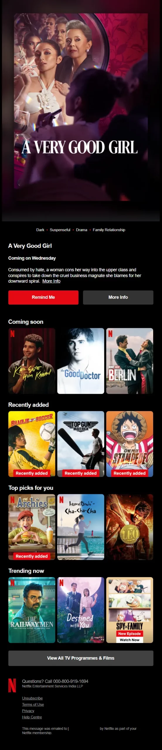 netflix - upcoming shows email