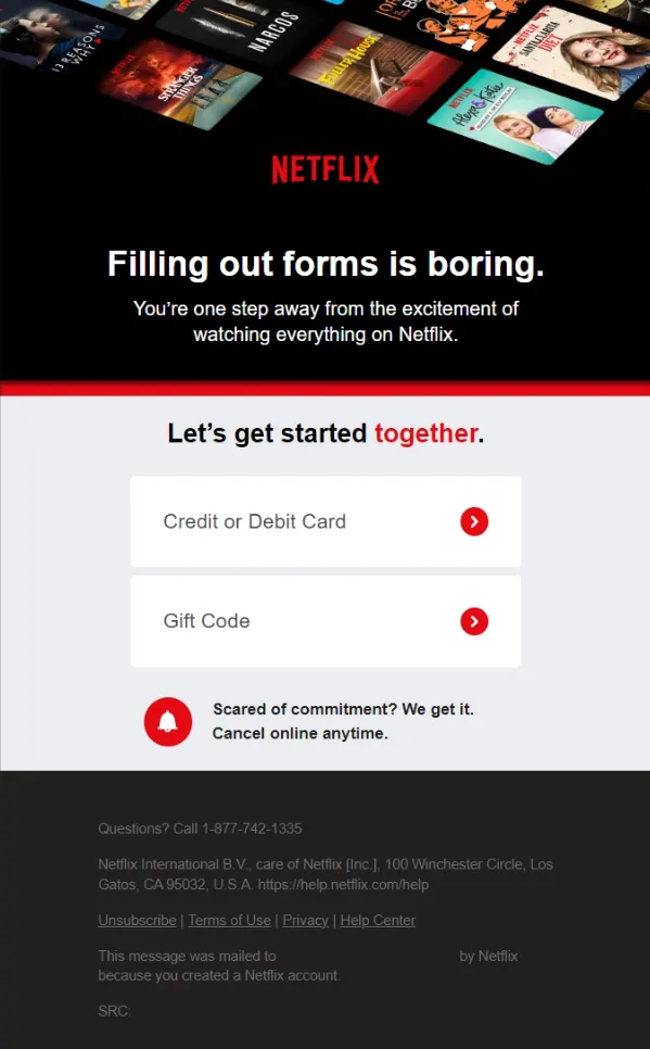 Say yes to Netflix email
