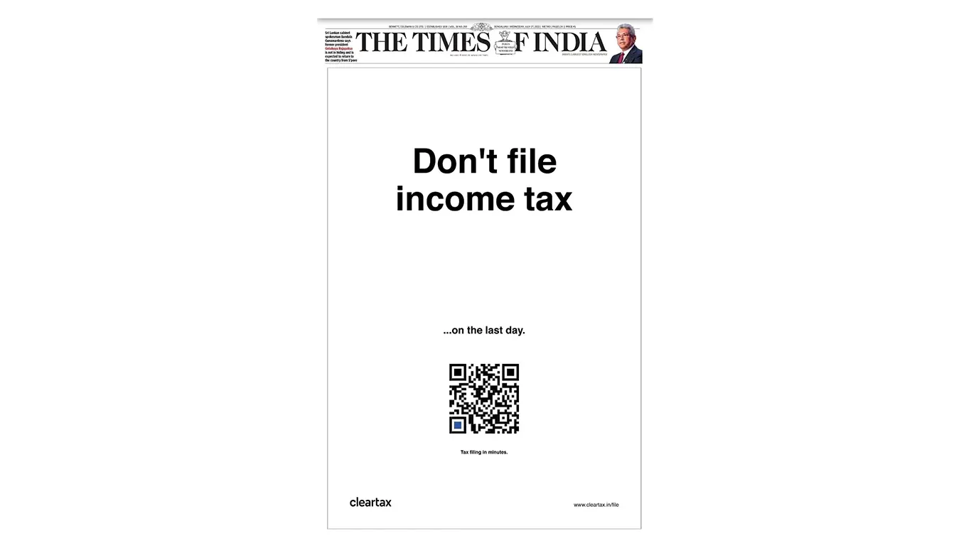 cleartax newspaper ad