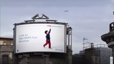 british airways lookup digital billboard