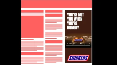 snickers chocolate bar banner ad